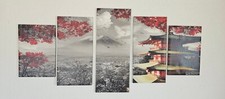 Bilder Japan 200x100 cm Vlies Leinwandbild 5 tlg Kunstdruck modern Wandbilder...
