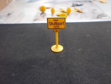 Siku Plastik  Schild Verkehrs- Zeichen V 254 Ortstafel Stuttgart mit Bundesstras