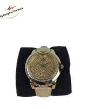 DKNY Damen Armbanduhr NY8688 Elegant Champagner Gold | Lederarmband & Zirkonia