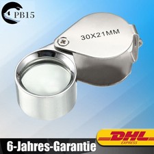 Juwelier Lupe 30 x 21mm Uhr Schmuck Vergrösserungslupe Lupen Münzen Gold DE