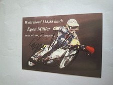 Karte Egon Müller (Speedway) mit Autogramm - ORIGINAL