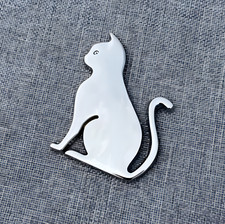 3D Metall Katze Cat Chrom