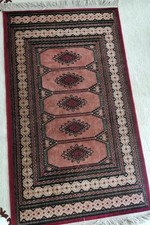 Orientteppich, Läufer, Farben bordeaux/beige, fein gewebt, Kurzflor, 146x85 cm