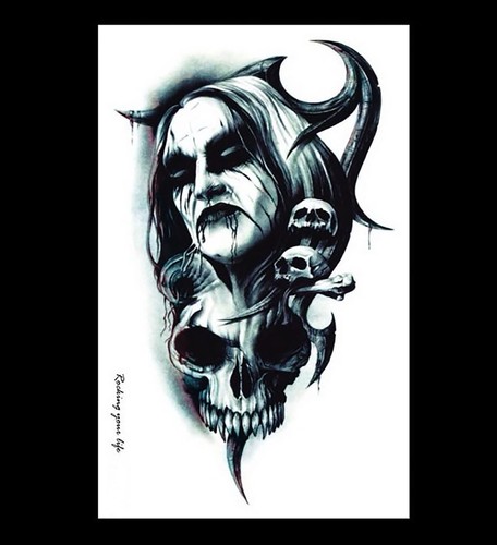 Temporäres tattoo skull death - temporäres,