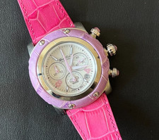 Glam Rock MIAMI Alligator Stoppuhr bedruckt fuchsia und rosa