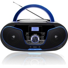 Tragbar CD Player Boombox Bluetooth - mit UKW Radio, USB Eingang & AUX & Kopf...