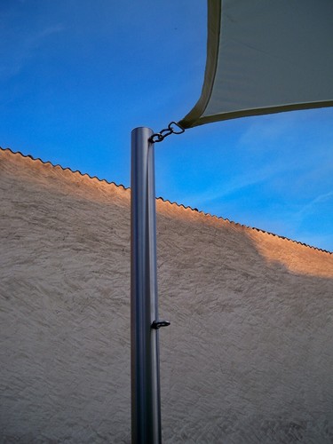 Sonnensegelmast edelstahl 5m - edelstahl, 2,5m