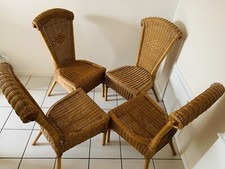 4 Hochlehner, Rattan Stühle für Küche oder Esszimmer , Korb