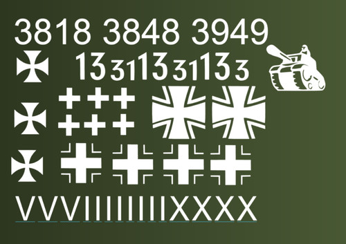 Panzer 16 decals - panzer, 1/16