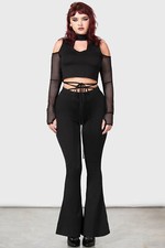 KILLSTAR Schlaghose - Creep Dawn elastisch Schnürung Goth Gothic Alternative