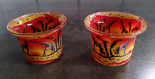 Votiv Glas 2Stk!🔥Afrika Style🕯️dekoratives Windlicht Teelichthalter Leuchtglas