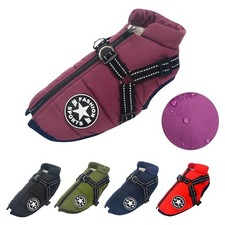 Winter Hundeweste warm, gepolsterter Mantel mit Reißverschluss & Geschirr (DE)