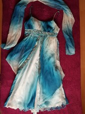 Elegantes Damen Kleid. Abendkleid. Ballkleid. Blau/Türkis. Pailletten. Steine. 