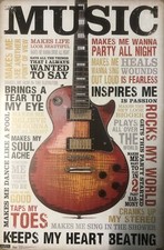 Music Blechschild Gitarre