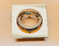 LED-Einbaufassung gold, quadratisch, schwenkbar