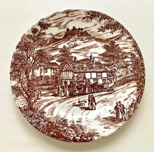 J. Broadhurst & Sons Swan Inn flacher Speiseteller 24,5 cm in braun