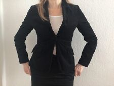 H&M Blazer 36/38 schwarz Cord Feincord Jacke Knopf gefüttert Schlitz
