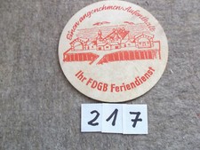 1 Stück DDR Bierdeckel, FDGB