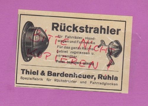 Ruhla werbung 1934 thiel - werbung, &