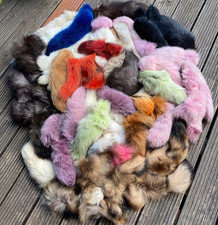 Rest echt Pelz Fuchs Finnracoon Nerz mink farbig Basteln Karton 60x45x30 gratis