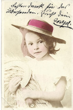 alte  Ak Ansichtskarte aus 1905 SOMMER MÄDCHEN MIT HUT