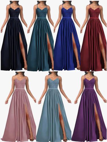 Damen satin ballkleider - damen, lang