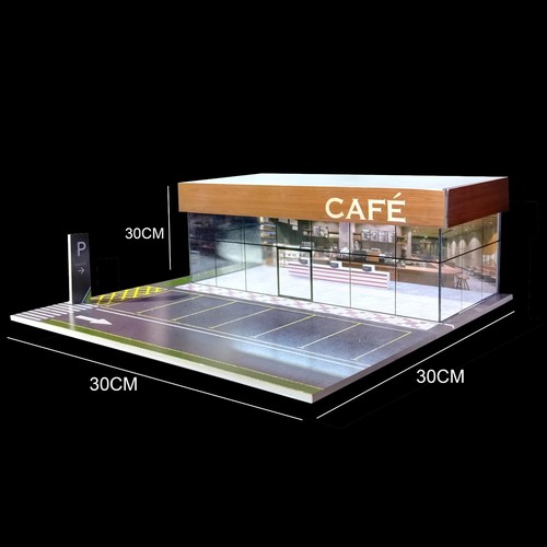 Led car garage diorama vitrine - car,