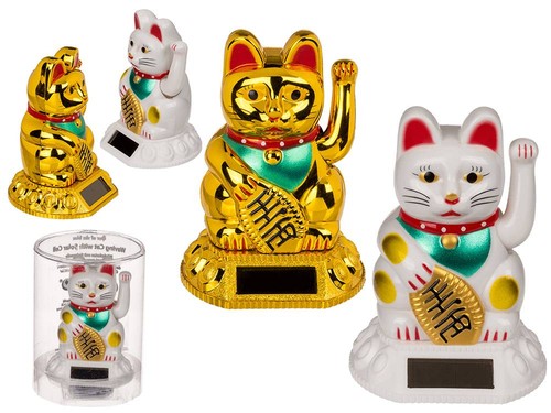 Winkekatze mit solarzelle - winkekatze,,