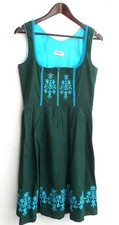 Damen Trachten Dirndl ärmellos grün m. Stickerei Gr. 38 v. Skandal