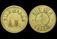 BIERMARKE: "Gut für 1 Liter". "A.W." - BRAUEREI ARMIN WITTMANN - COBURG / BAYERN