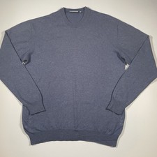 A.W. Dunmore Herren Pullover Pulli Gr.60 Blau V-Pullover Seide Kaschmir Casual