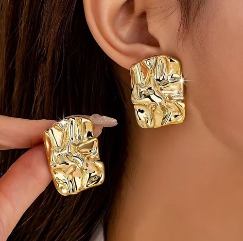 Goldene statement ohrringe - goldene,