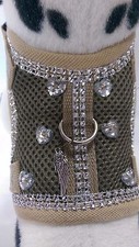 Hundegeschirr S Glitzer khaki/