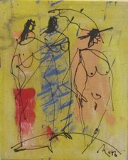 Frauen 50x40 orig. Ölgemälde Kunstakademie Düsseldorf Max Müller Krefeld Unikat