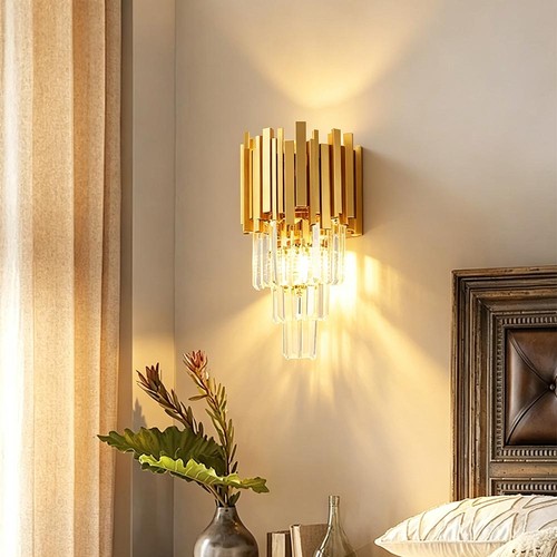 Gold kristall wandleuchte - kristall,