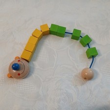 Baby Kleinkinder Holzspielzeug "Bärenschlange" ca. 30 cm lang