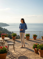 Romeo Sarti Made In Italy Cardigan Hellblau Lady Zegna Baruffa Cashwool®