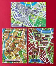 3 x DDR Stadtplan AK 1990 Dresden und Karl-Marx-Stadt   ( 150943