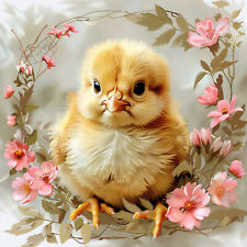 Deko Bild Küken Blumen Shabby