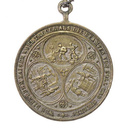 Satirische medaille zoll und - zoll-,