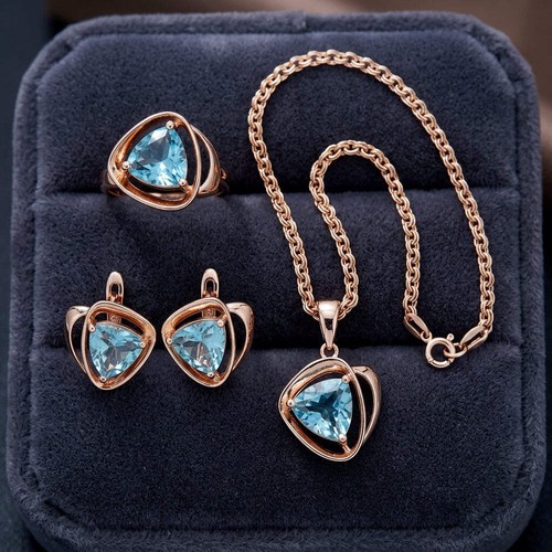 Schmuckset blau zirkon - schmuckset,
