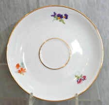 UNTERTELLER -  FÜRSTENBERG - DEKOR : BUNTE BLUME - MIT GOLDRAND - 14 CM