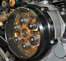 Kupplungsdeckel für Ducati mit Trockenkupplung Sichtfenster schwarz NEU Alu Top