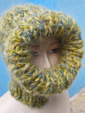 Mohair Balaclava Wolle Mütze Sturmhaube blau Grobstrick