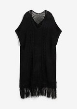 Strand Häkel-Kleid Gr. 52/54 Schwarz Sommerkleid Mini Beach-Dress Neu