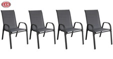 4er Set Stapelsessel Gartensessel Gartenstuhl Stapelstuhl Balkon anthrazit