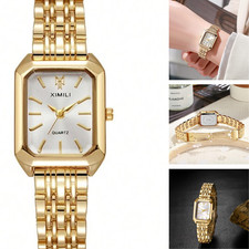 Gold-Weiße Damen Quarzuhr -