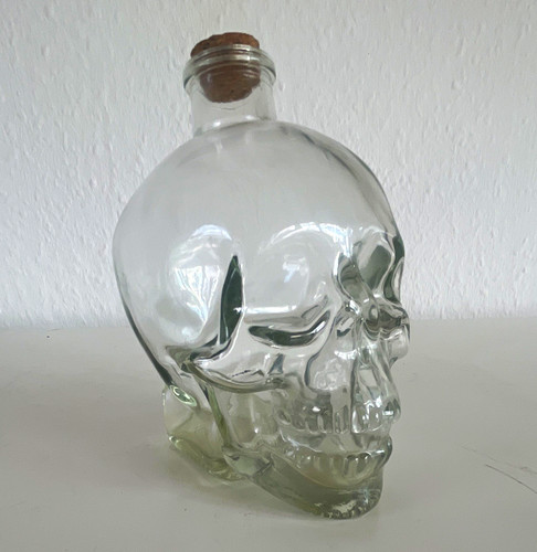 Totenkopf glasflasche klar mit - totenkopf,