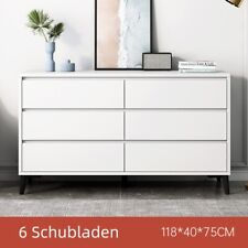 Kommode mit 6 Schubladen Sideboard Schrank Anrichte Mehrzweckschrank Holz Weiß