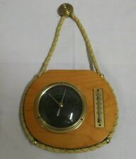 50er 60er Jahre  Wetterstation Barometer Thermometer Holz Schleiflack Vintage